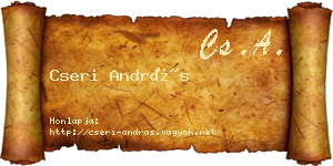 Cseri András névjegykártya
