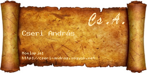 Cseri András névjegykártya